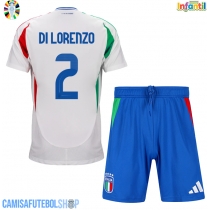 Camisa de time de futebol Itália Giovanni Di Lorenzo #2 Replicas 2º Equipamento Infantil Europeu 2024 Manga Curta (+ Calças curtas)